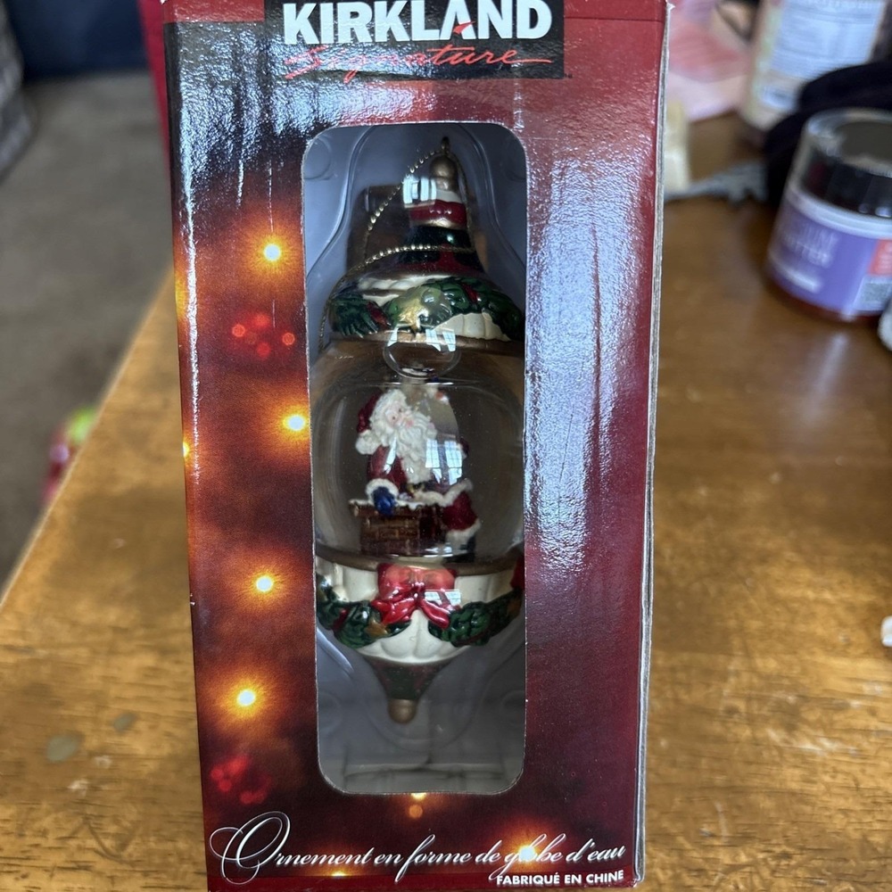 Vintage  Santa Snow Globe Ornament By Kirkland Signature
